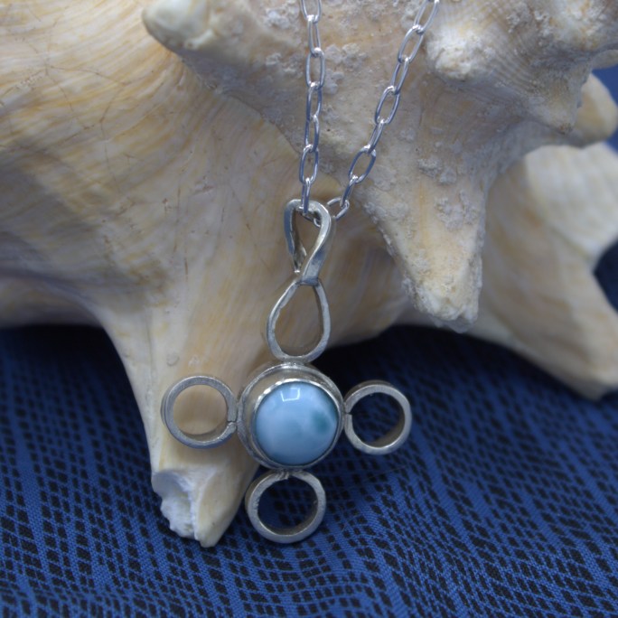 Larimar pendant sterling silver