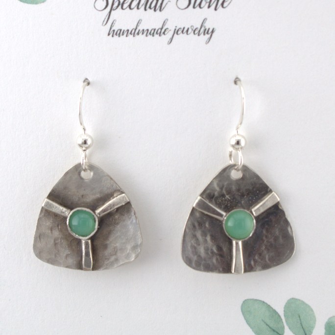 Chrysoprase earrings sterling silver