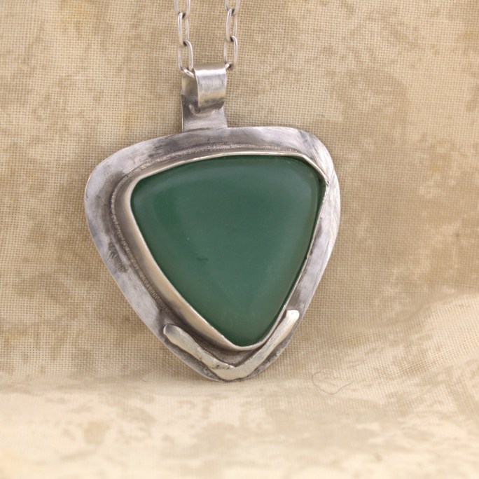 Jade pendant sterling silver