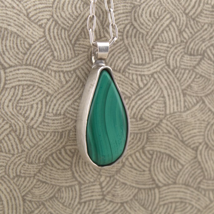 malachite pendant sterling silver