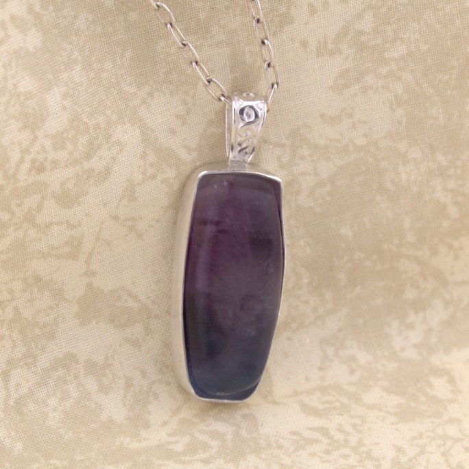 Fluorite pendant sterling silver