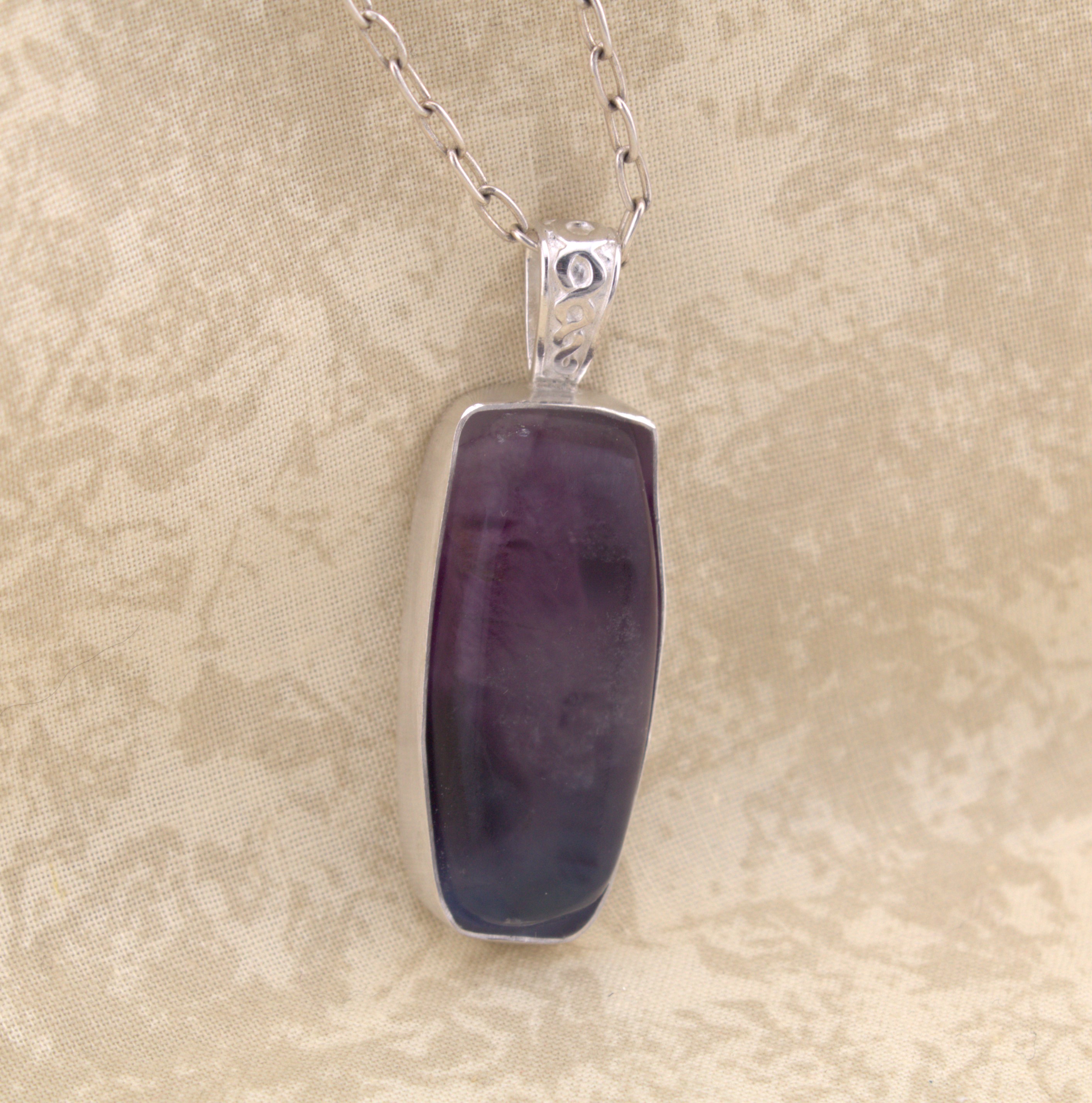 Fluorite pendant sterling silver