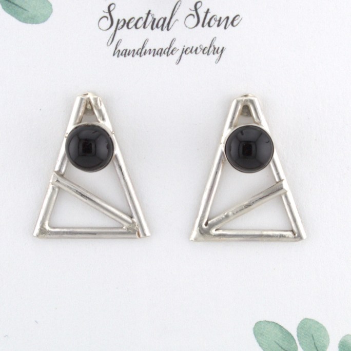 black onyx earrings sterling silver