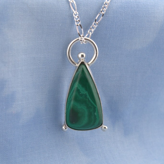 malachite pendant sterling silver