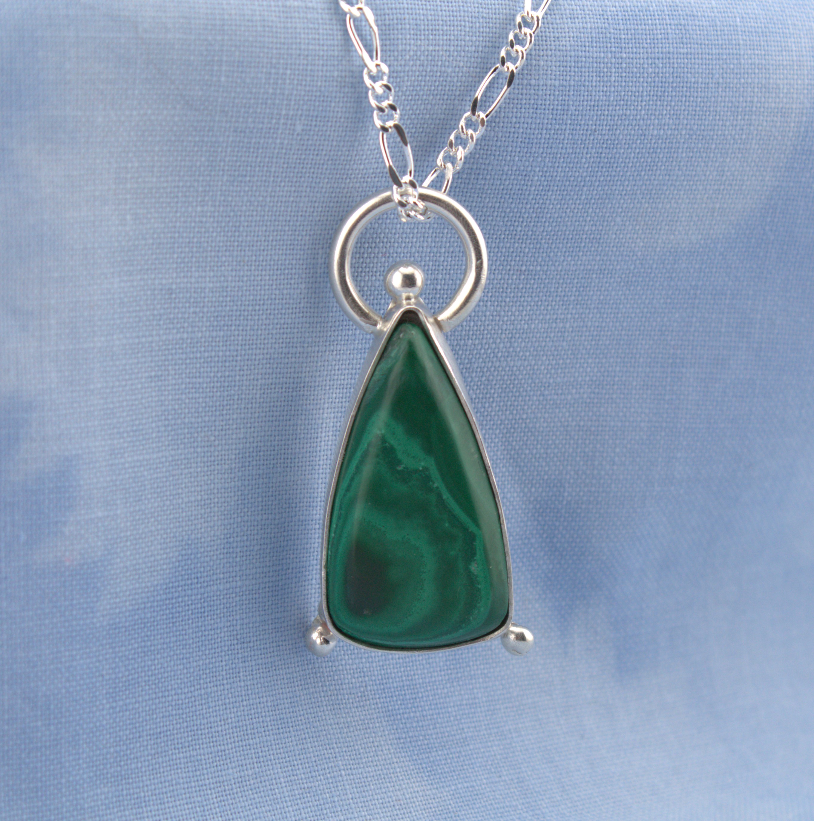 malachite pendant sterling silver