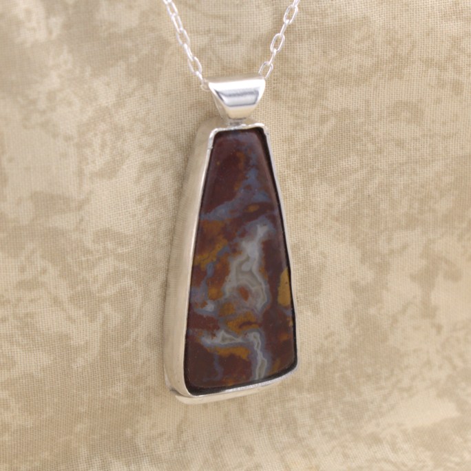 stone mountain brecciated jasper pendant sterling silver