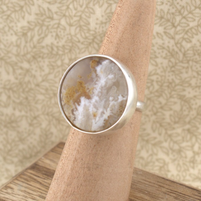 regency rose agate ring sterling silver