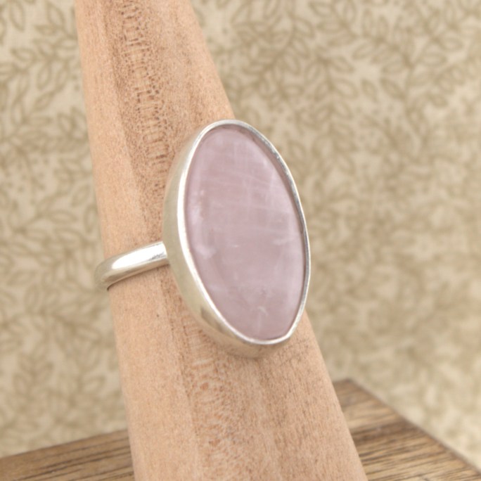 rose quartz ring sterling silver