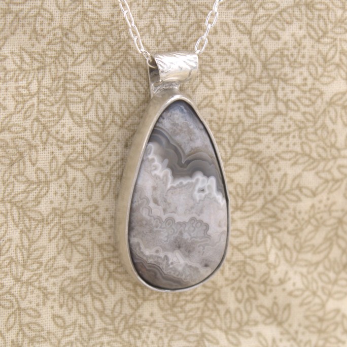 lace agate pendant sterling silver