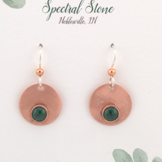 malachite copper earrings