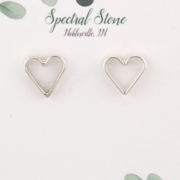 sterling silver heart post earrings