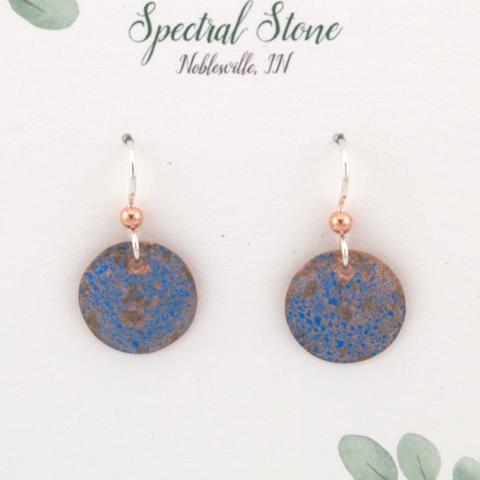 blue copper patina earrings