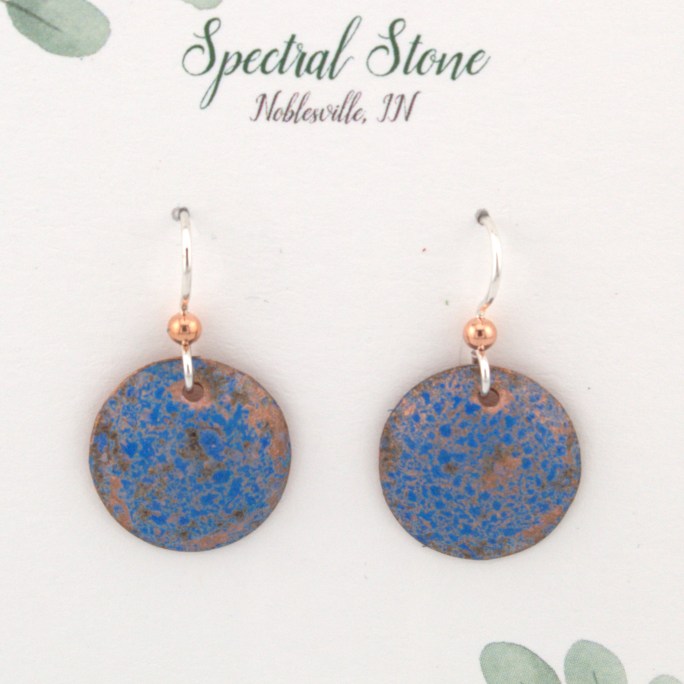 blue copper patina earrings
