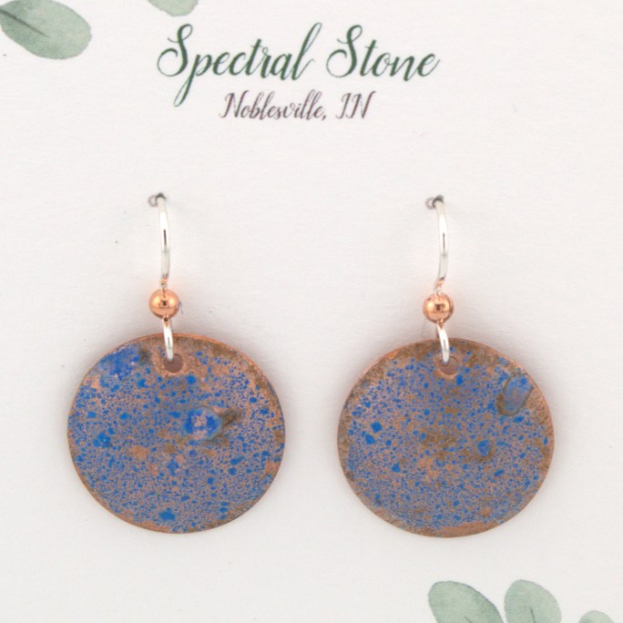 blue copper patina earrings