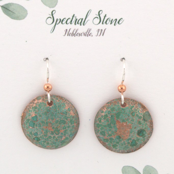green copper patina earrings