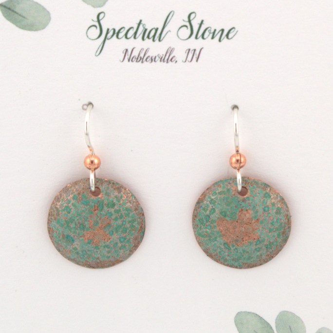 green copper patina earrings