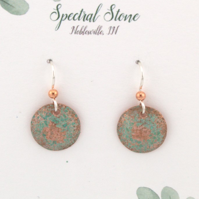 green copper patina earrings