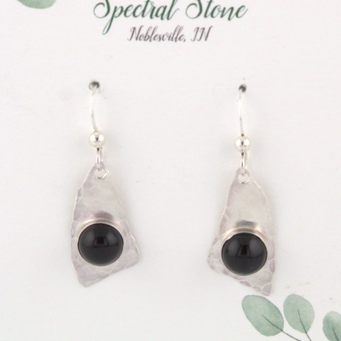 black onyx earrings sterling silver