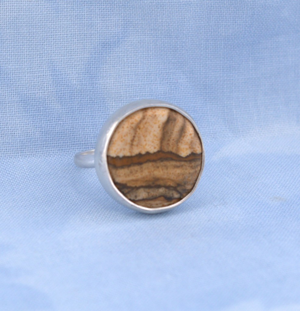 Picture Jasper ring in Sterling Silver