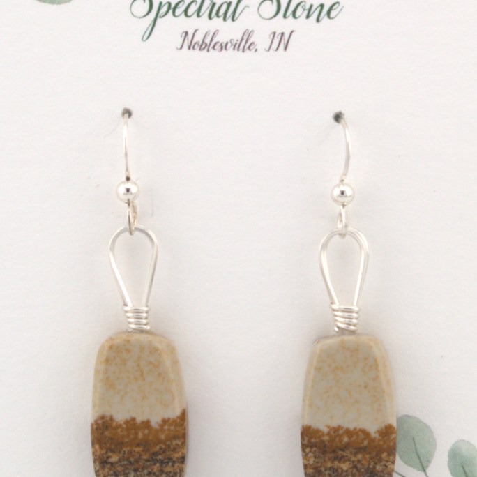 Picture jasper earrings in sterling silver