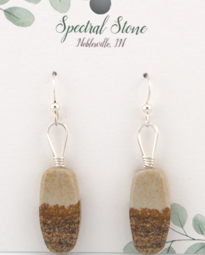 Picture jasper earrings in sterling silver