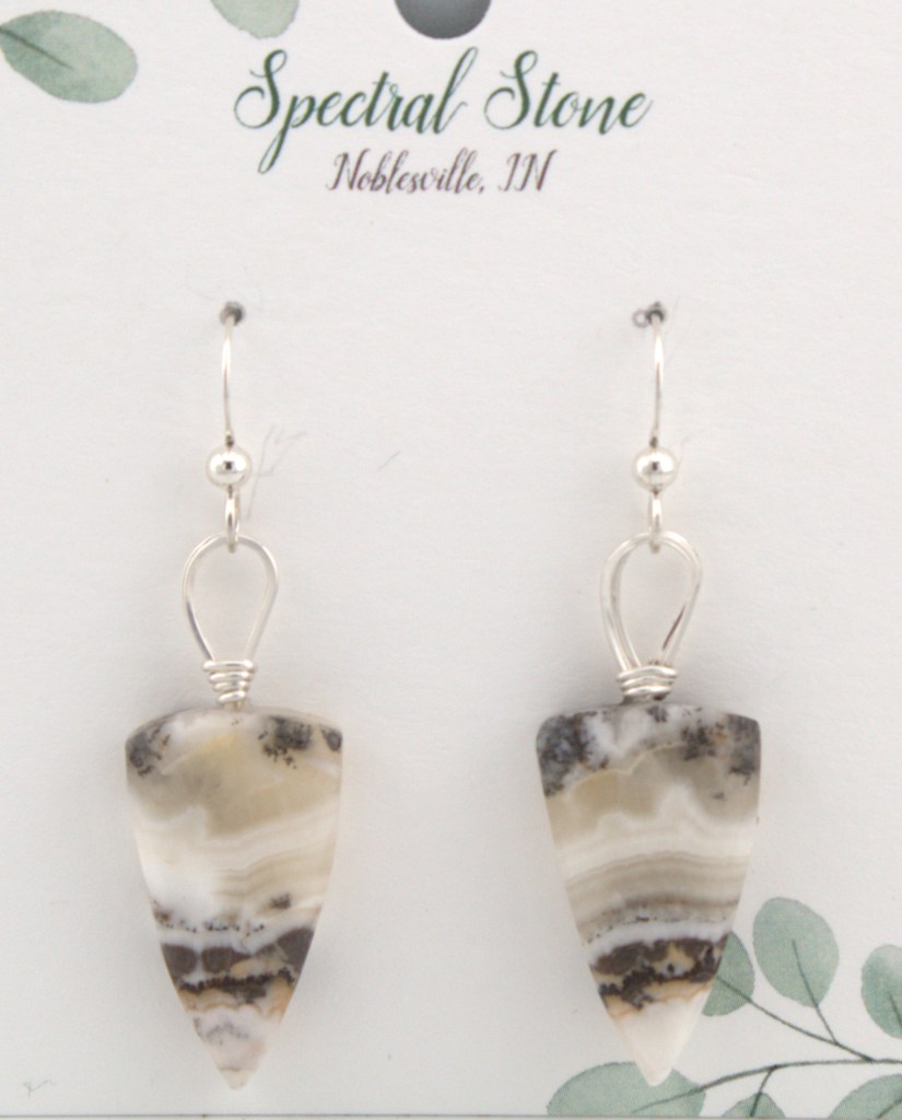 Silver Lace Onyx earrings
