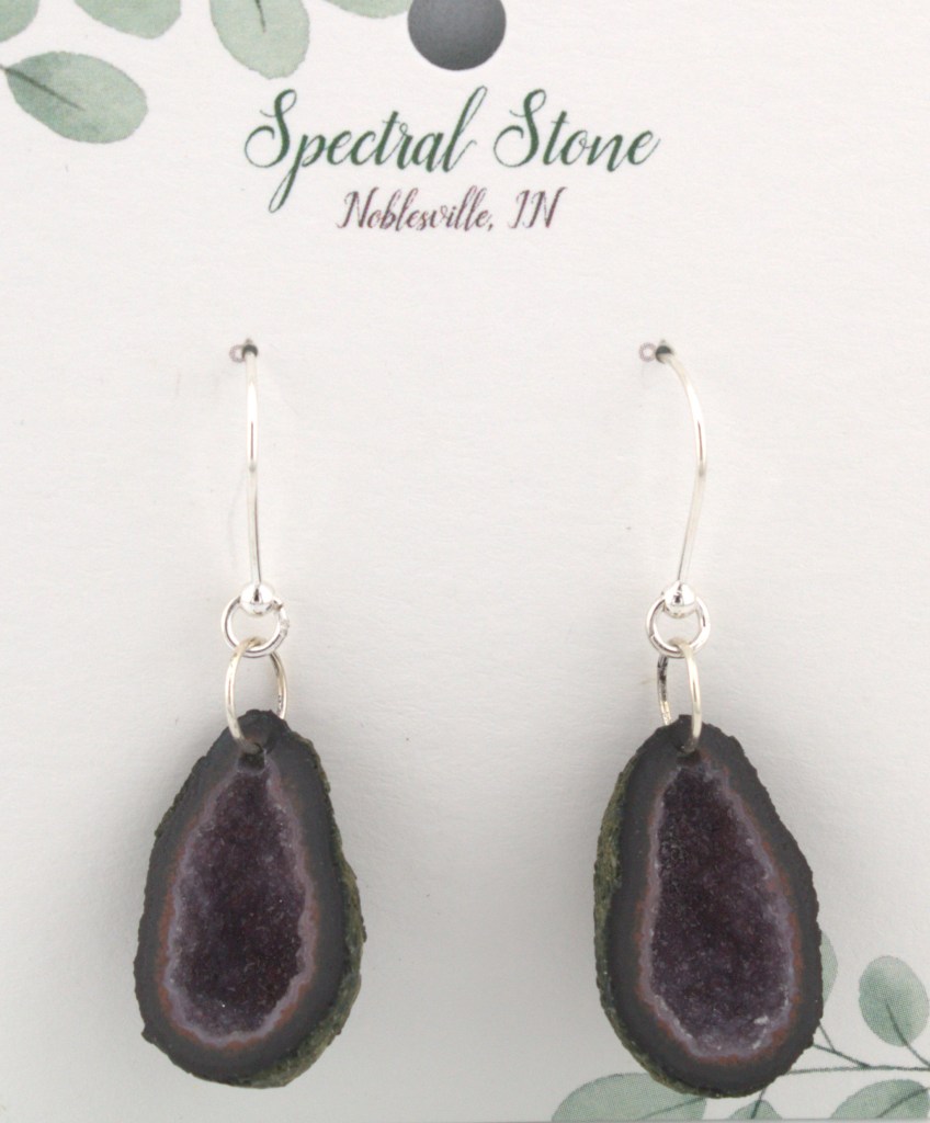 Tabasco geode earrings sterling silver ear wire