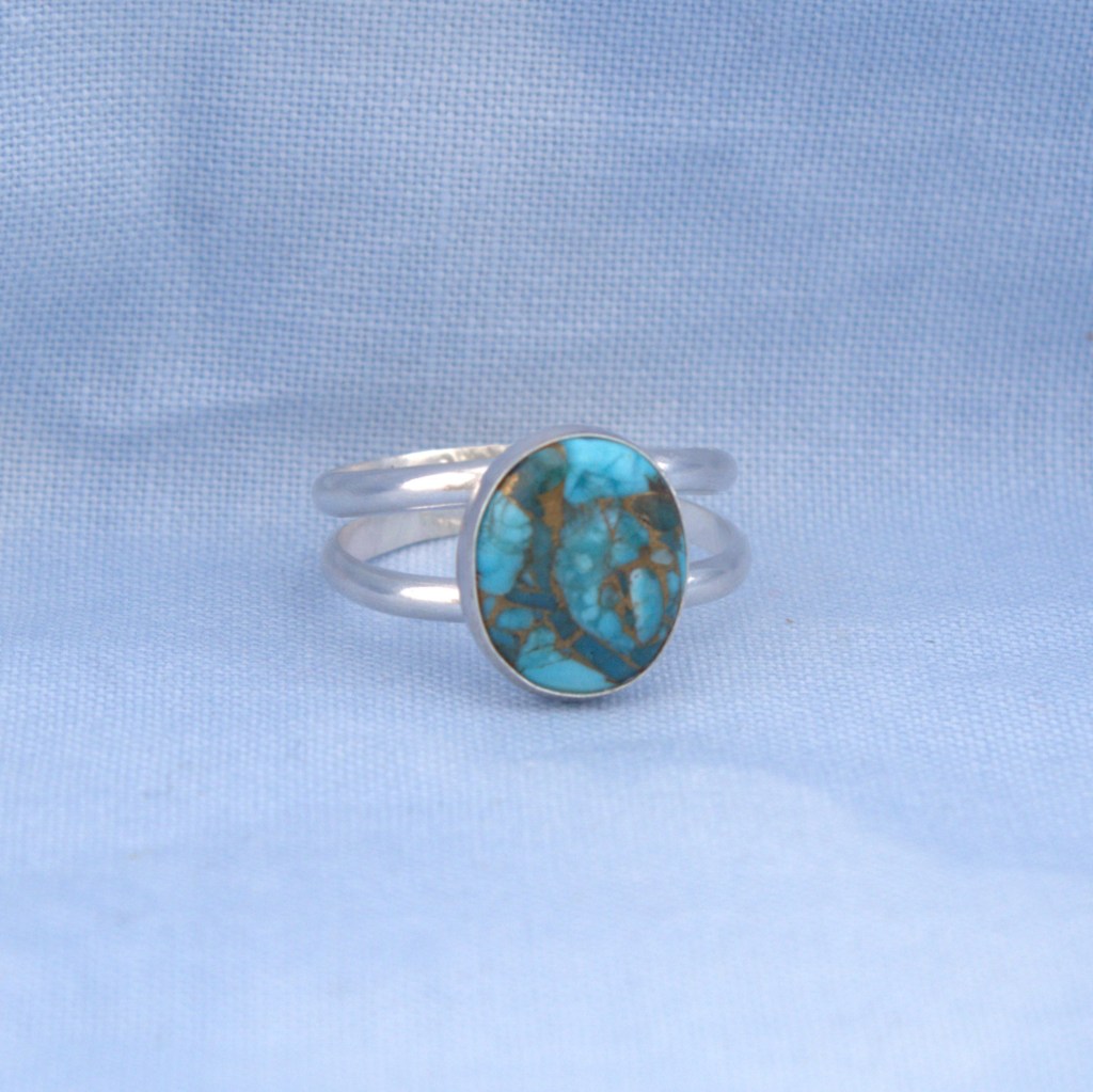 turquoise ring in sterling silver