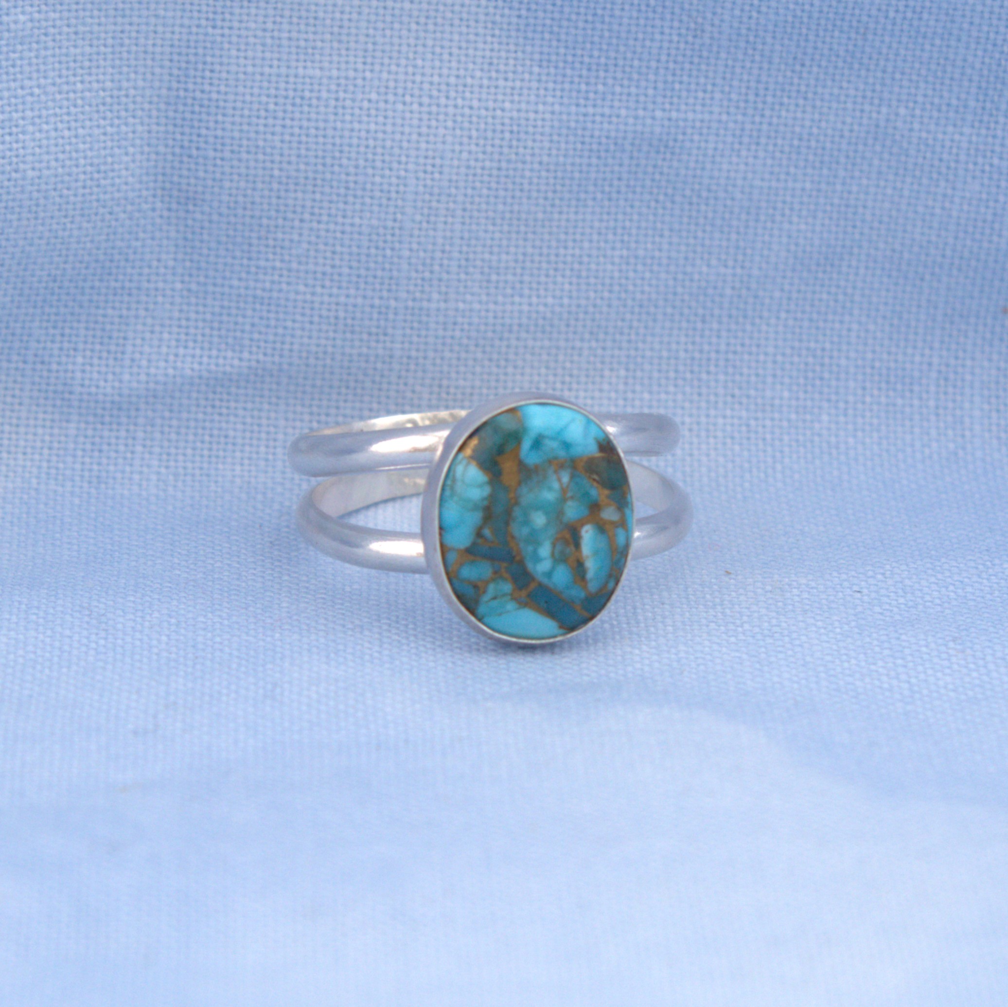 turquoise ring in sterling silver