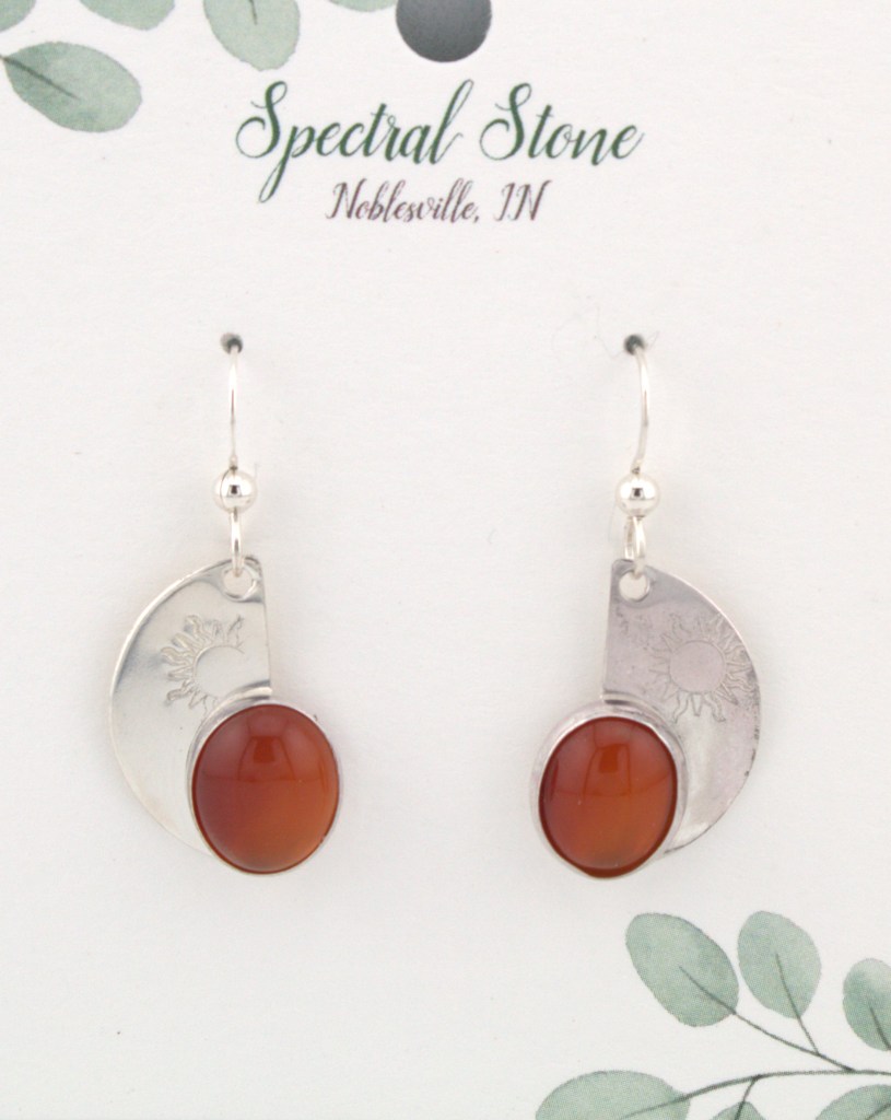 Carnelian earrings on sterling silver ear wire
