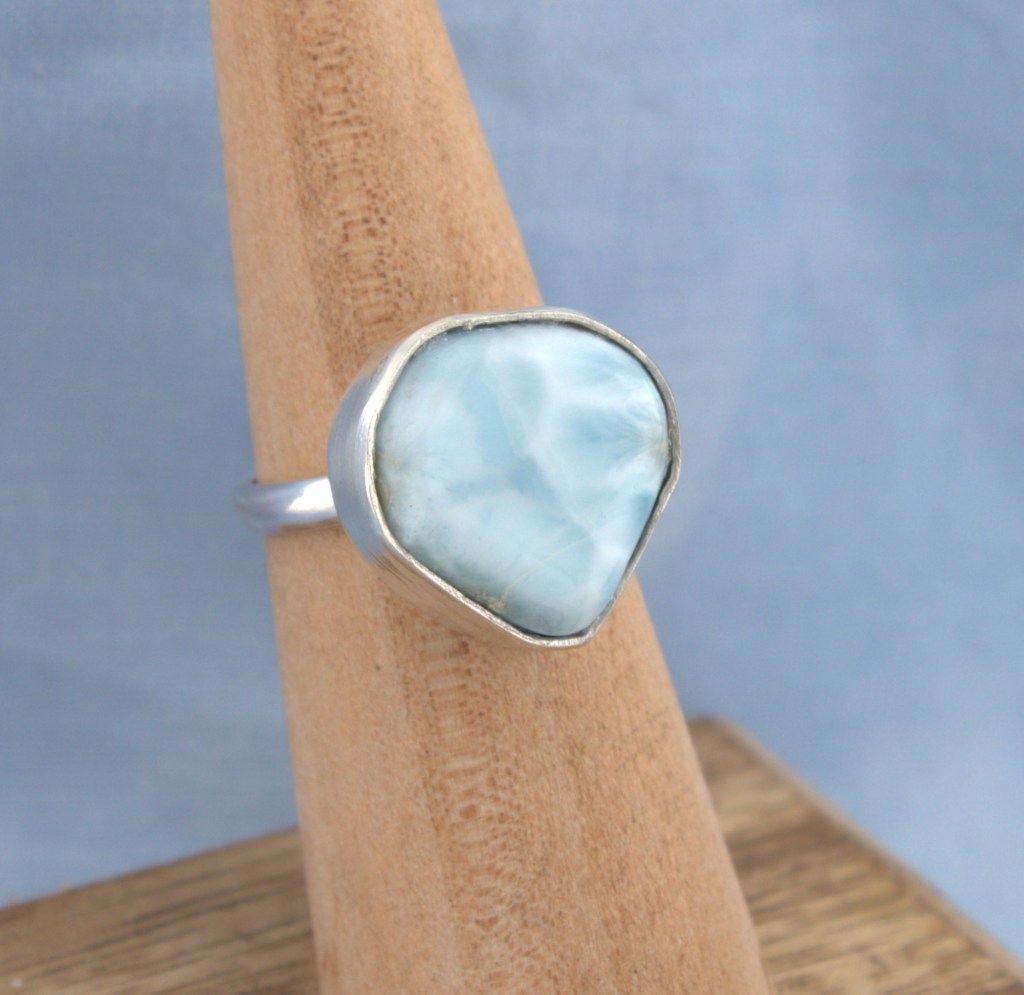 Larimar ring sterling silver