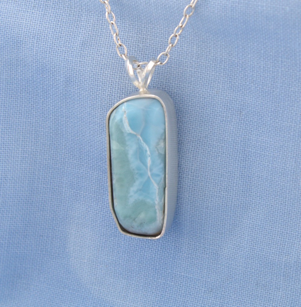 Larimar pendant sterling silver