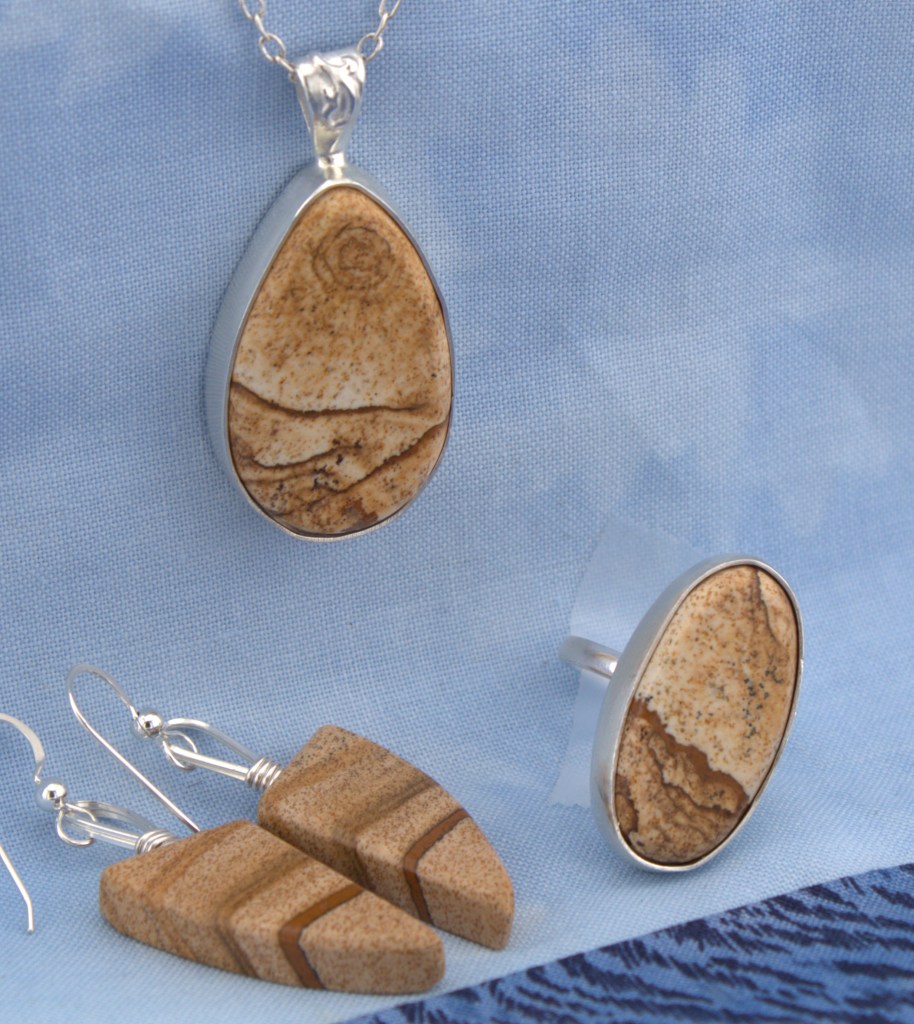 African Queen Picture Jasper jewelry set