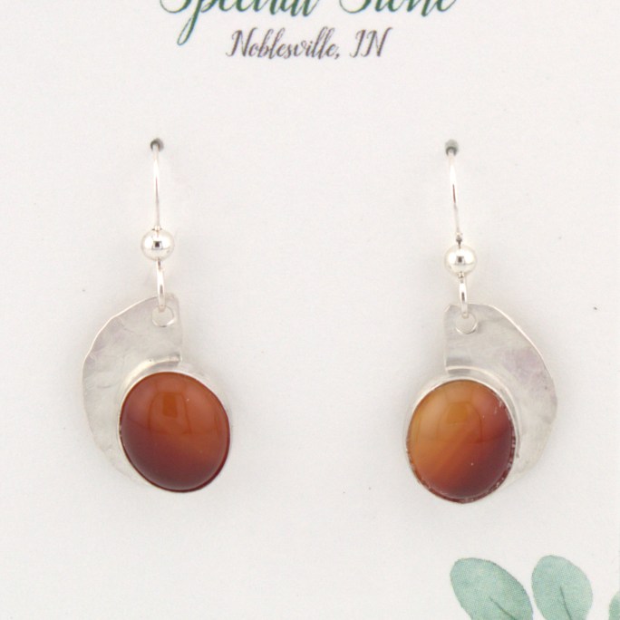 carnelian earrings in sterling silver