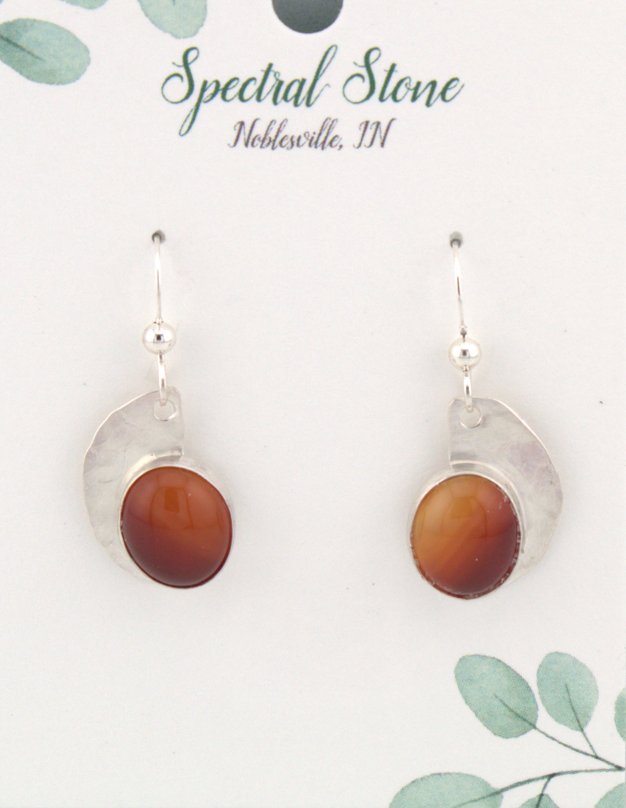 carnelian earrings in sterling silver