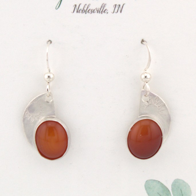carnelian earrings in sterling silver