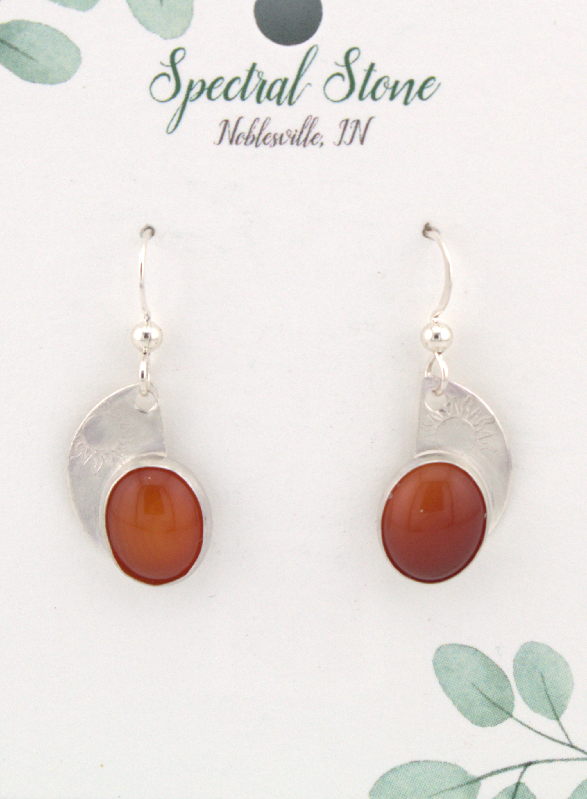 carnelian earrings in sterling silver