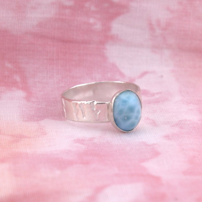 larimar ring sterling silver
