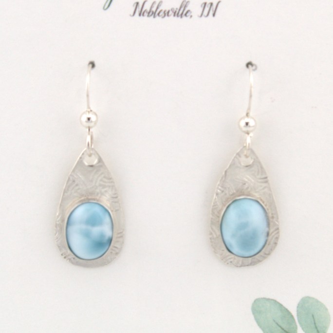 Larimar earrings sterling silver
