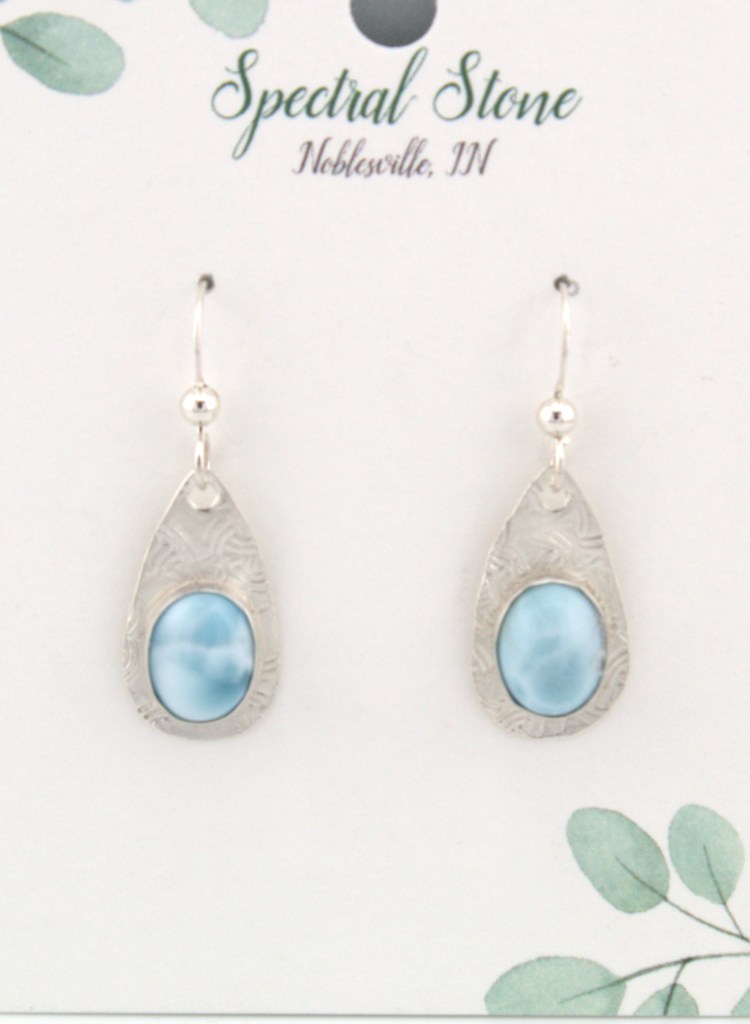 Larimar earrings sterling silver