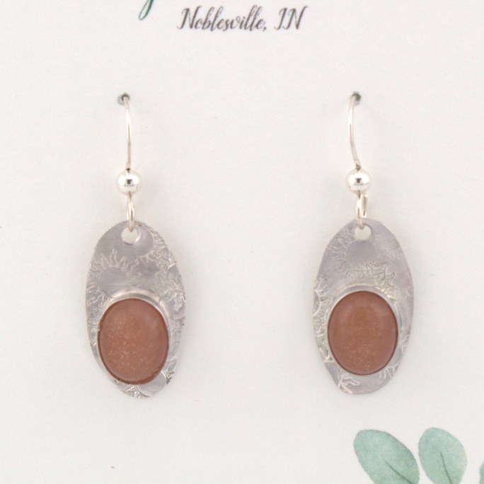 sunstone earrings sterling silver