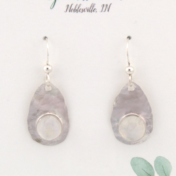 moonstone earrings in sterling silver