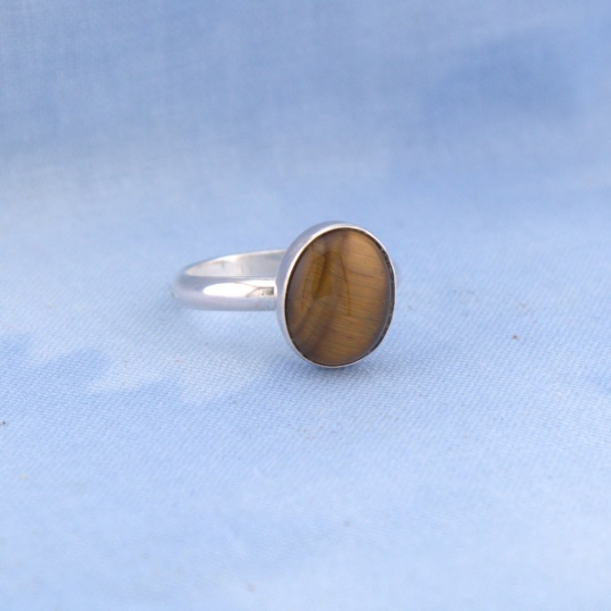 tiger's eye ring in sterling silver