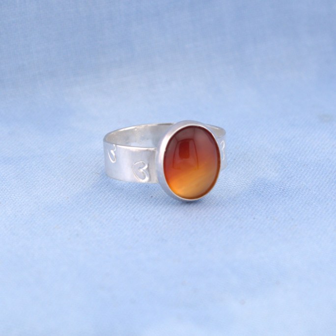 Carnelian ring in sterling silver