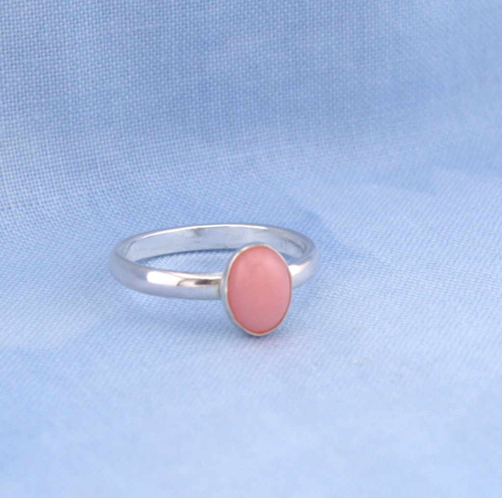 Pink Opal Ring in Sterling Silver