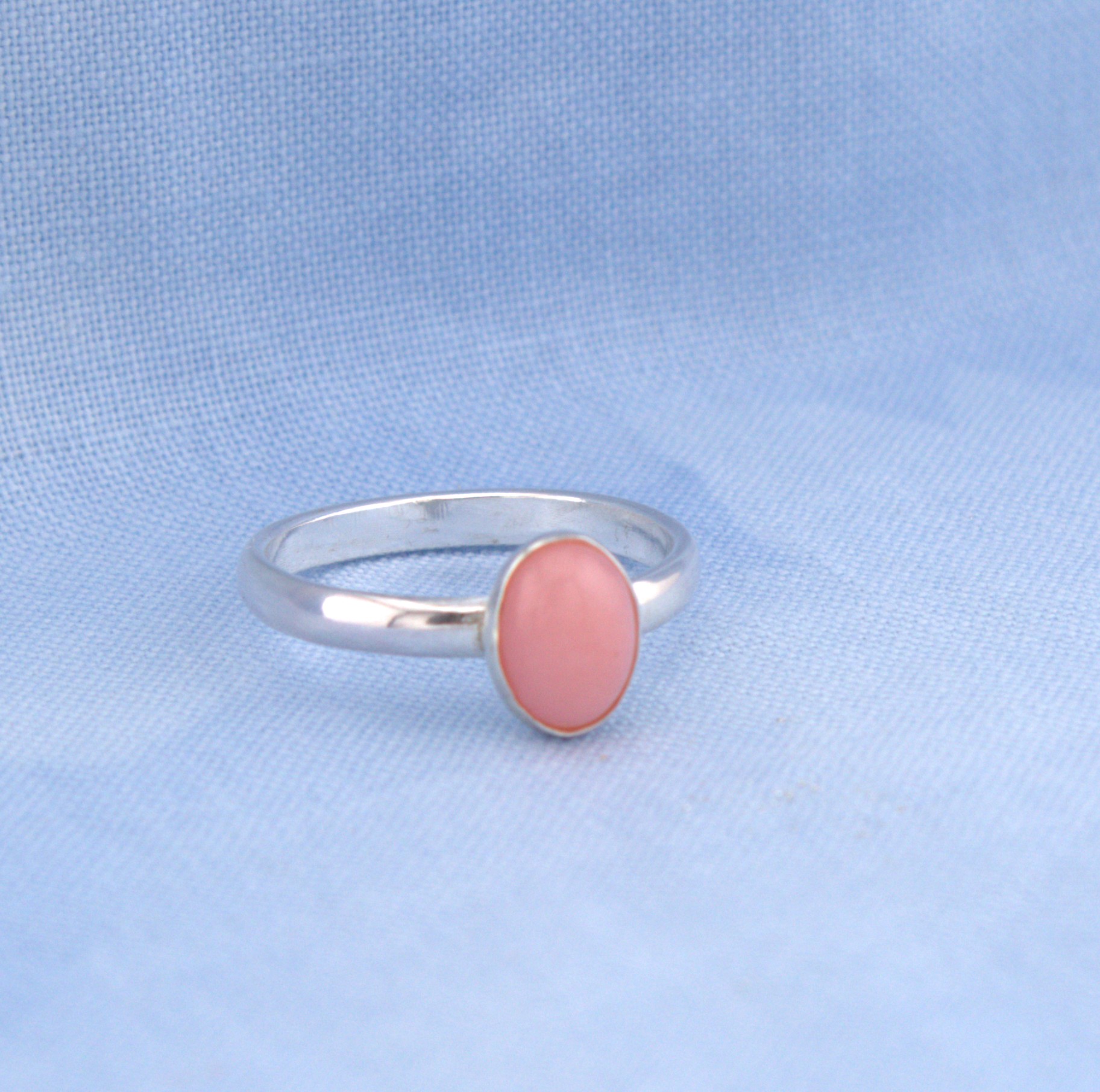 Pink Opal Ring in Sterling Silver