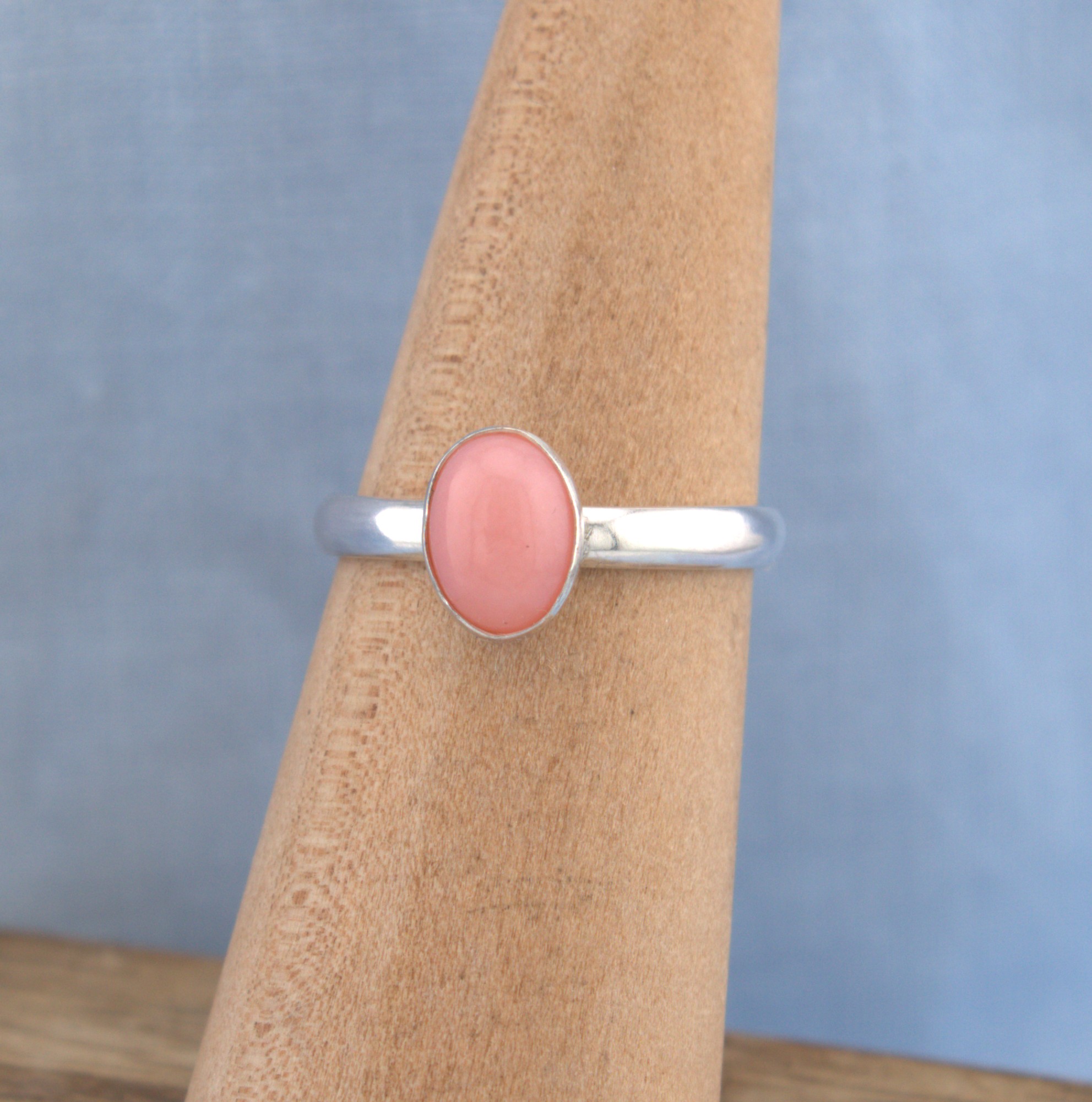 Pink Opal Ring in Sterling Silver