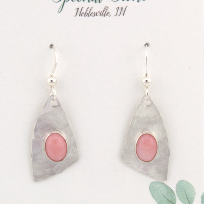 Pink Opal Earrings in sterling silver