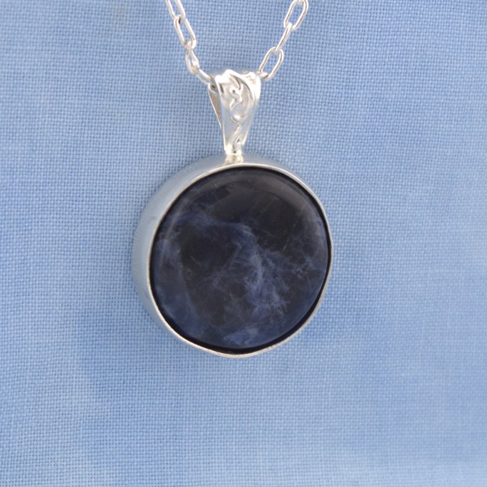 sodalite pendant in sterling silver