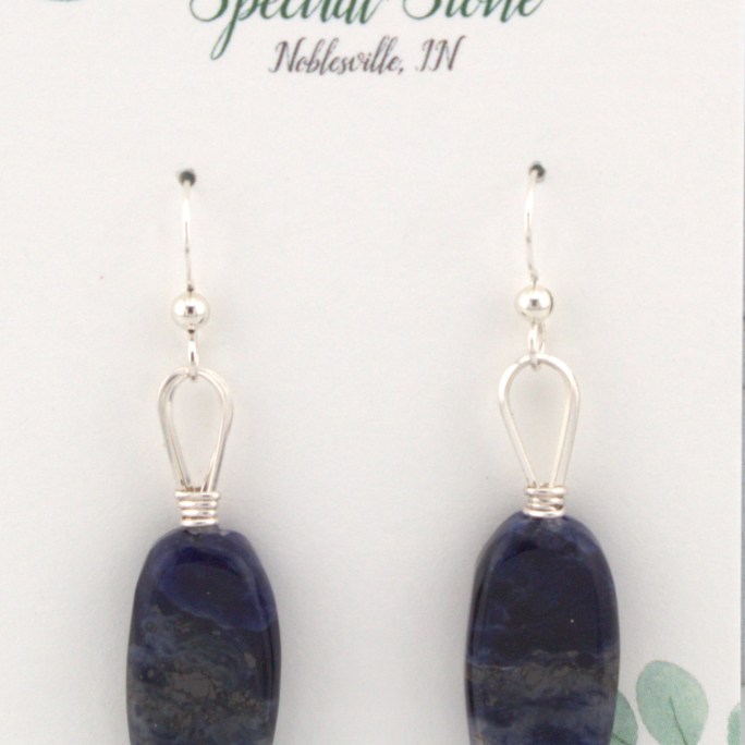 Sodalite earrings in sterling silver